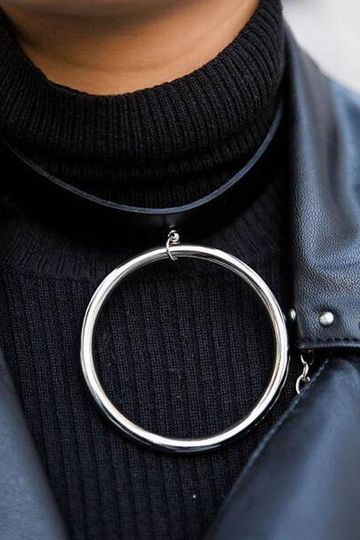 Leather Ring Choker