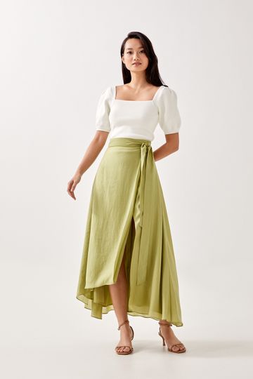 Carlota Side Tie Flare Skirt