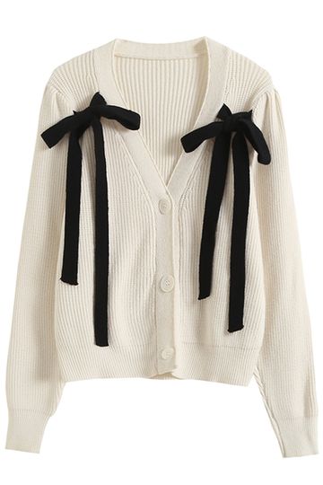 'Tracy' Black Ribbon Button Down Cardigan