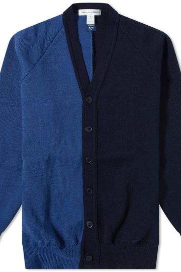 Comme Des Garçons SHIRT X Kaws Print Lochaven of Scotland Cardigan - Dark Blue