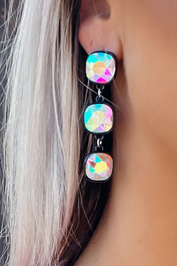 Treasure Square Gem Drop Earrings
