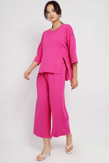 Viona 2 in 1 Knit Pants Set in Pink