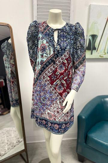 Vince Camuto Floral Print Puff Sleeve Dress - Multi