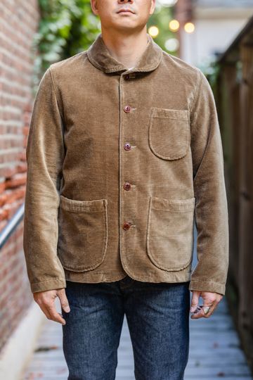 Tellason Cord Shawl Collar Jacket - Brown