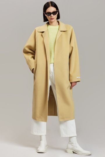 Edi Belted Coat - Custard