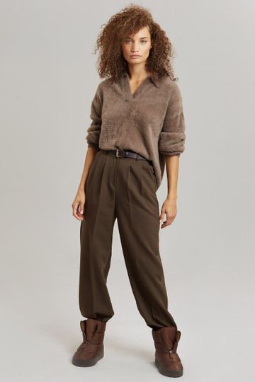 Tasi Fuzzy Knit Top - Mushroom