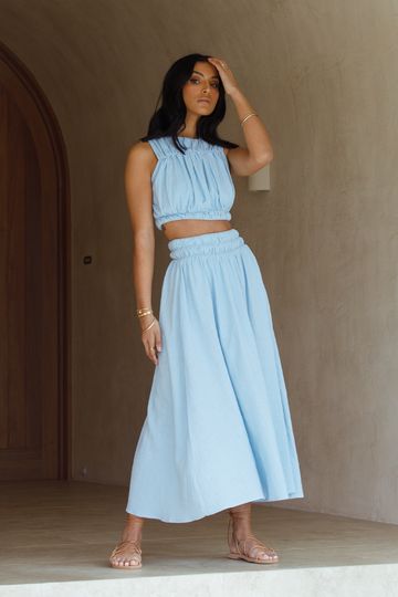 EMBER MAXI SKIRT - SKY BLUE