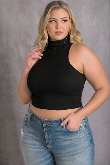 “All Over Again” Turtleneck Sleeveless Crop Top
