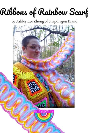 'Ribbons of Rainbow Scarf' Downloadable Crochet Pattern