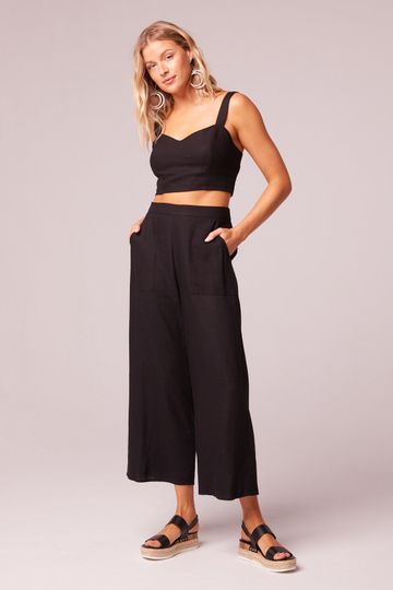 Madara Black Wide Leg Pants