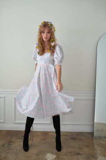 The Pastel Bouquet Tea Rose Dress