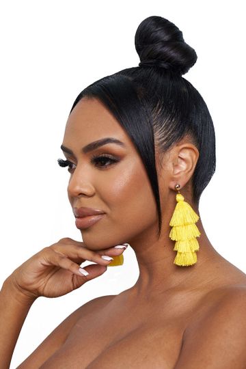 vintage tassel earrings - yellow