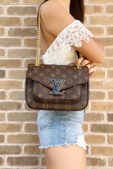 Louis Vuitton Monogram Passy Chain Flap Shoulder Bag LV Logo