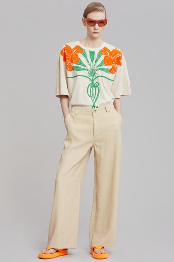 JW Anderson Cropped Short Sleeve T-Shirt - Off White