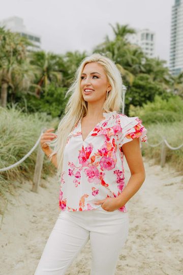 BuddyLove Carla Ruffle Eyelet Top - Mangrove