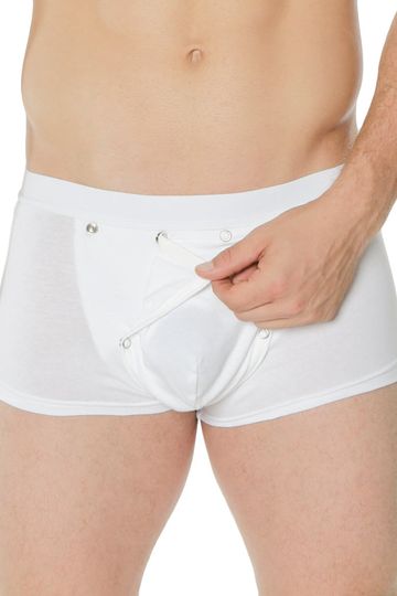 Go Softwear Cotton Boxer Brief w/ Detachable COD Piece & C-Ring White 2027