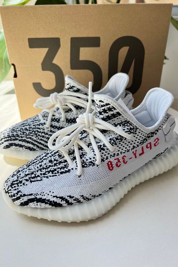 Yeezy boost 350 v 2 adidas white core black red sneakers