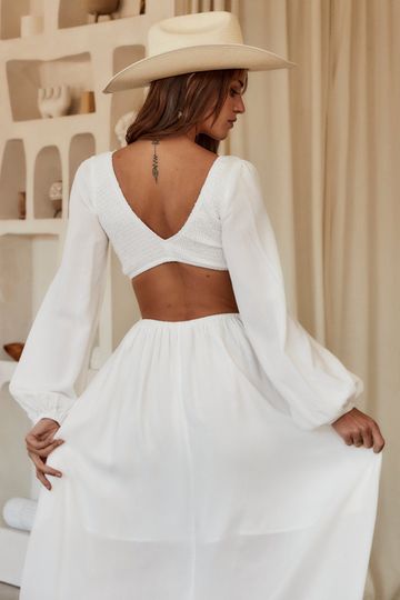 Reina White Cutout Maxi Dress