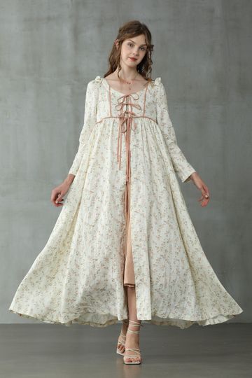 Mulan 11 | Floral Linen Coat Dress