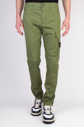 STONE ISLAND TROUSERS 32419 SUPIMA® COTTON TWILL STRETCH-TC OLIVE GREEN
