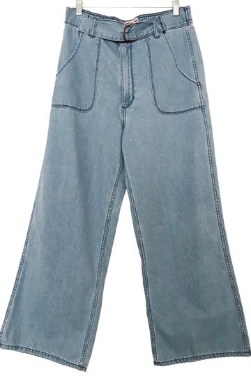Wrangler Urban Outfitters Hi Rise Cropped Wide Leg Jeans