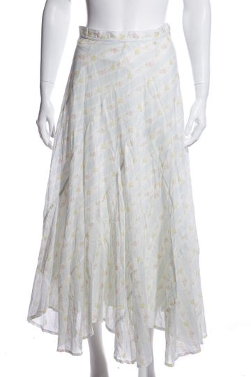 Ralph Lauren White & Multi Floral Woven Skirt SZ 6 NWT
