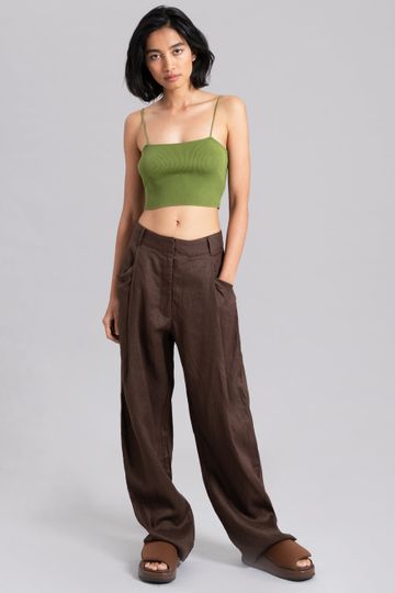 Aexae Linen Trousers - Brown