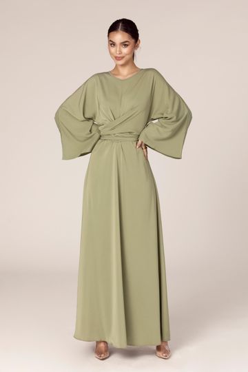 Mina Wrap Waist Maxi Dress - Green