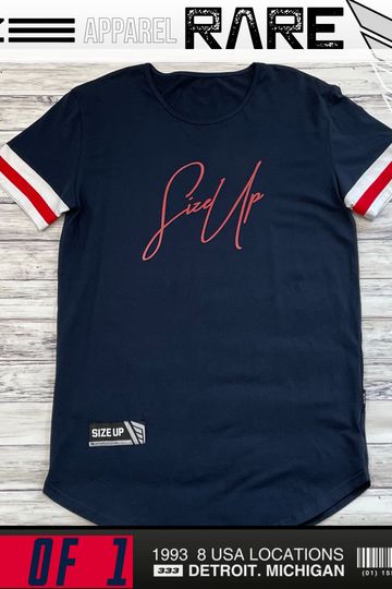1/1 Size Up NAVY SIGNATURE TEE *LIMITED*