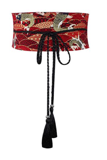 Red Koi Obi Sash