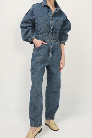 Isabella Belted Denim Jumpsuit