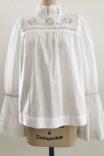 Free People White Cotton Flared Sleeve Crochet Top