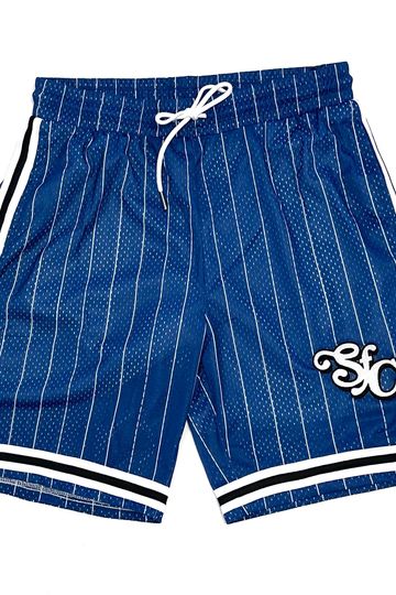 SFC “LUXURY” MESH SHORTS (BLUE PINSTRIPE)