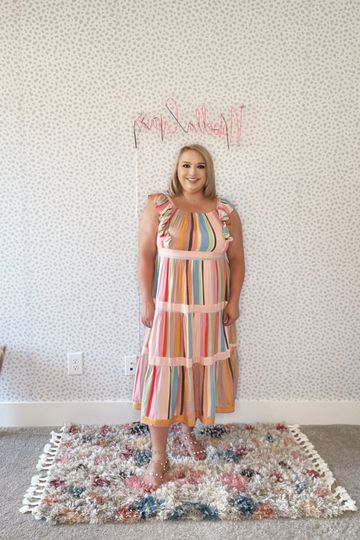 Costa Playa Striped Midi Dress