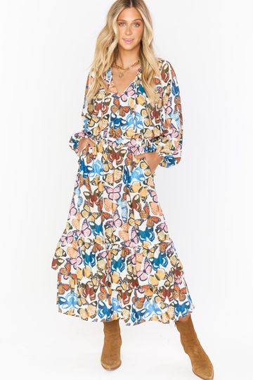 Cait Midi Dress ~ Baileys Butterflies