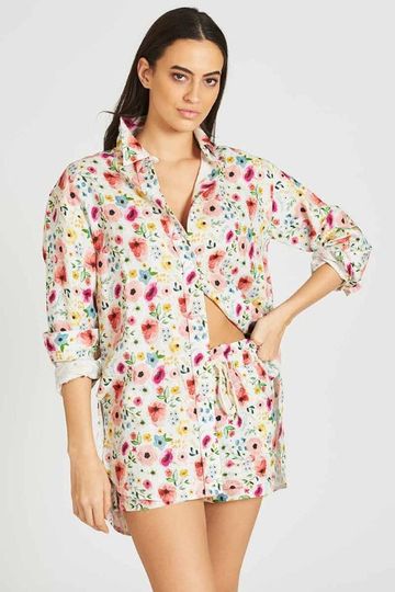 SHIRTY - THE BOYFRIEND LINEN SHIRT - FLORAL