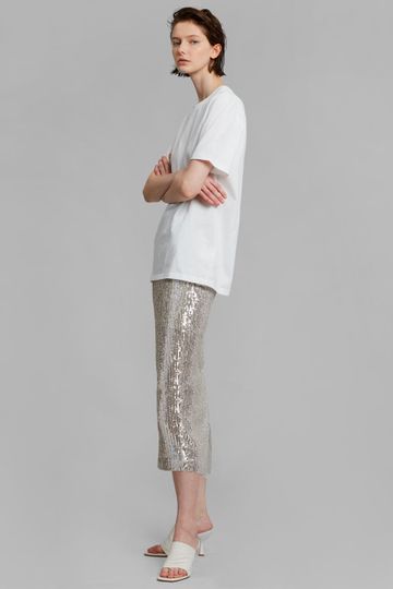 Baily Sequin Maxi Skirt - Silver