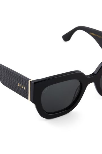 MAREN PYTHON - BLACK + GREY POLARIZED SUNGLASSES