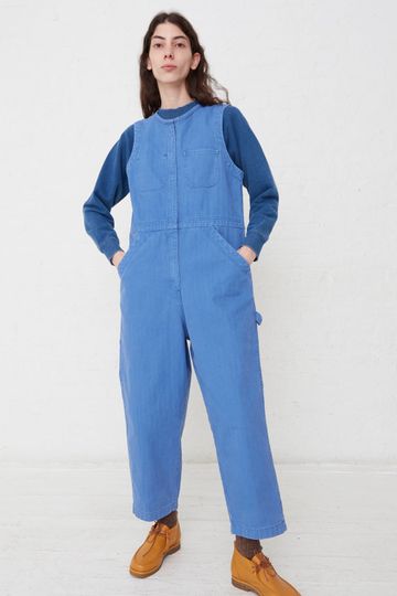 Tobias Jumpsuit - Herringbone Twill in Flight Blue
