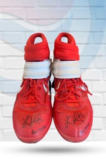 Lars Nootbaar St Louis Cardinals Autographed Game Used Red Nike High Top Cleats w/ "GU 2022" Inscription - JSA COA