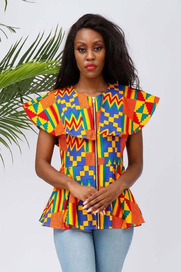 African Clothing Kente Print Top