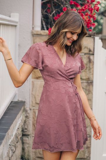 Aylin V-neck Flared Sleeve Mini Dress