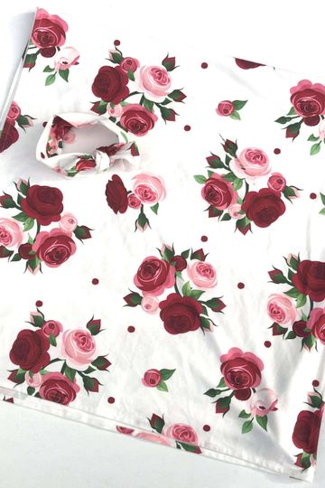 Delicate Red Roses Soft-as-a-Cloud Baby Swaddle & Headwrap Set