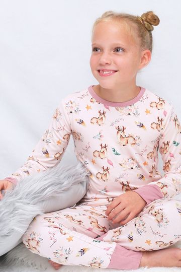 Little Snuggles Fawns & Feathers - Willow Bamboo Long Sleeve Lounge Set