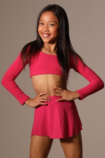 Honest Long Sleeved Crop Top - Fuchsia