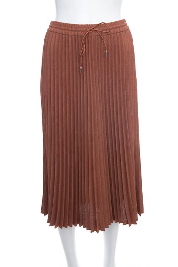 Lafayette 148 Brown Pleated  Skirt SZ M NWT