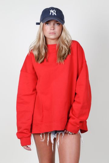 RE/DONE | Oversized Crewneck Sweatshirt - Cherry