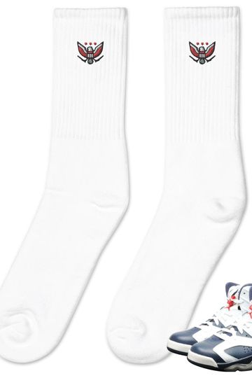 Retro 6 Olympic Dream Team Embroidered Socks