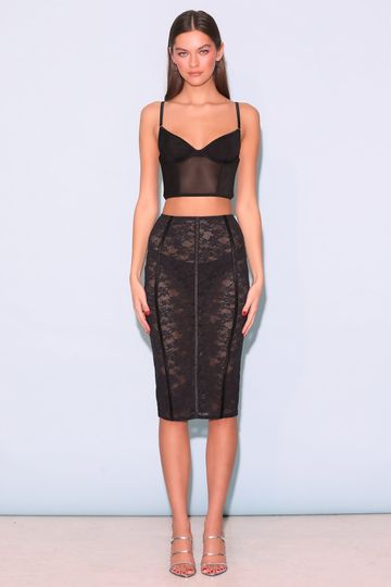Le Stretch Lace Pencil Skirt