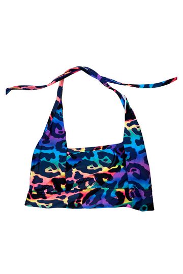 066H-Rainbow Leopard Square Halter